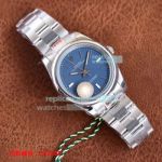 High Replica Rolex Oyster Perpetual Men Stainless Steel Blue Face Steel strap Watch 41mm